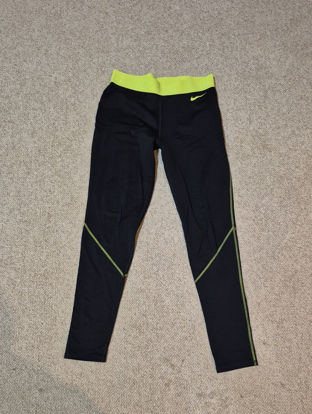 Nike Pro Dri-FIT Training Leggings – Women's Medium – Black & Volt